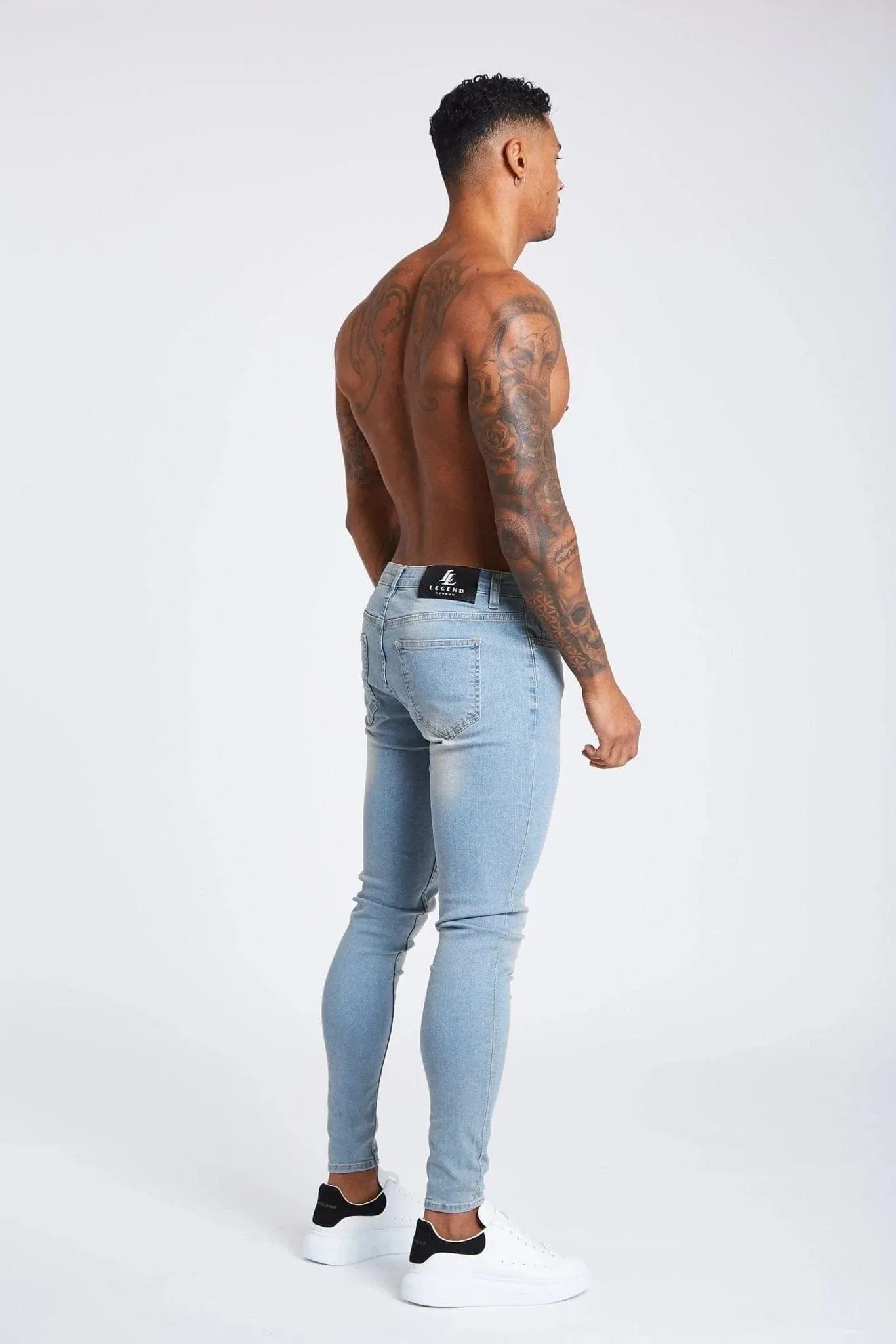 SKINNY FIT JEANS NON RIPPED - STONE WASHED