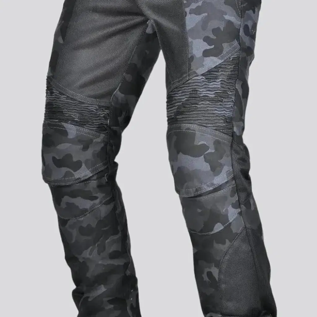 Slim high-waist men's biker jeans