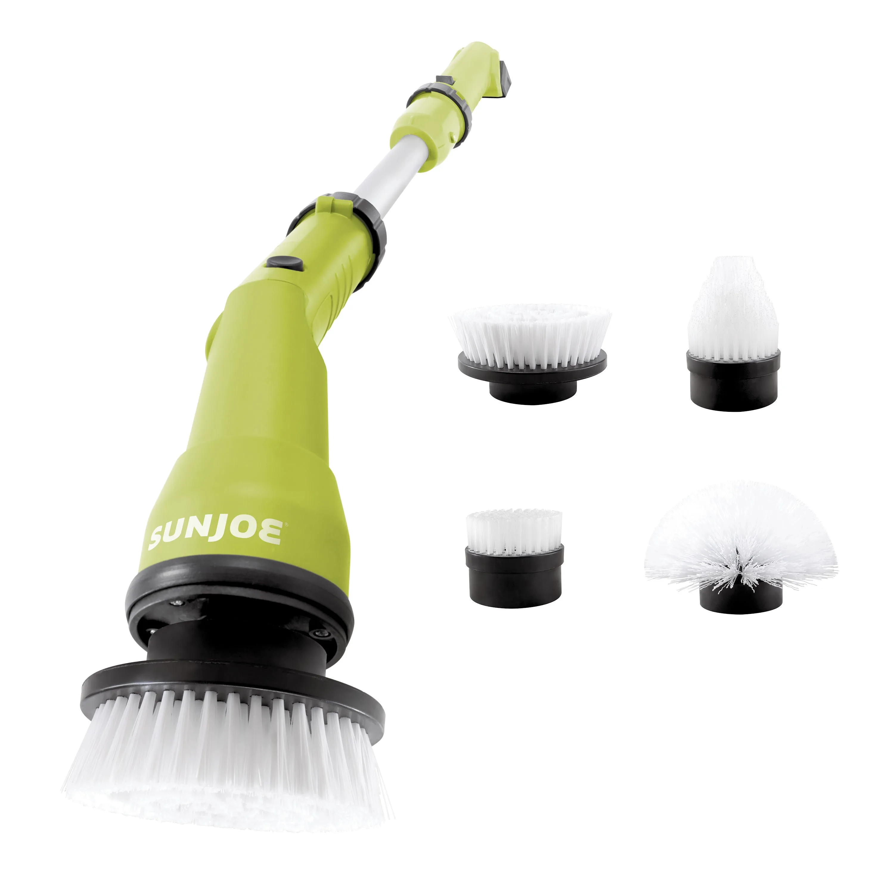 Sun Joe 24V-PWSCRB-CT 24V IONMAX Cordless Heavy-Duty Indoor/Outdoor Power Scrubber | W/ 4 Cleaning Attachments | Multi-Purpose 1000-OPM Oscillating Scrubber Head | For Grout, Tile, Bathtubs, Tire Rims and More | Tool Only