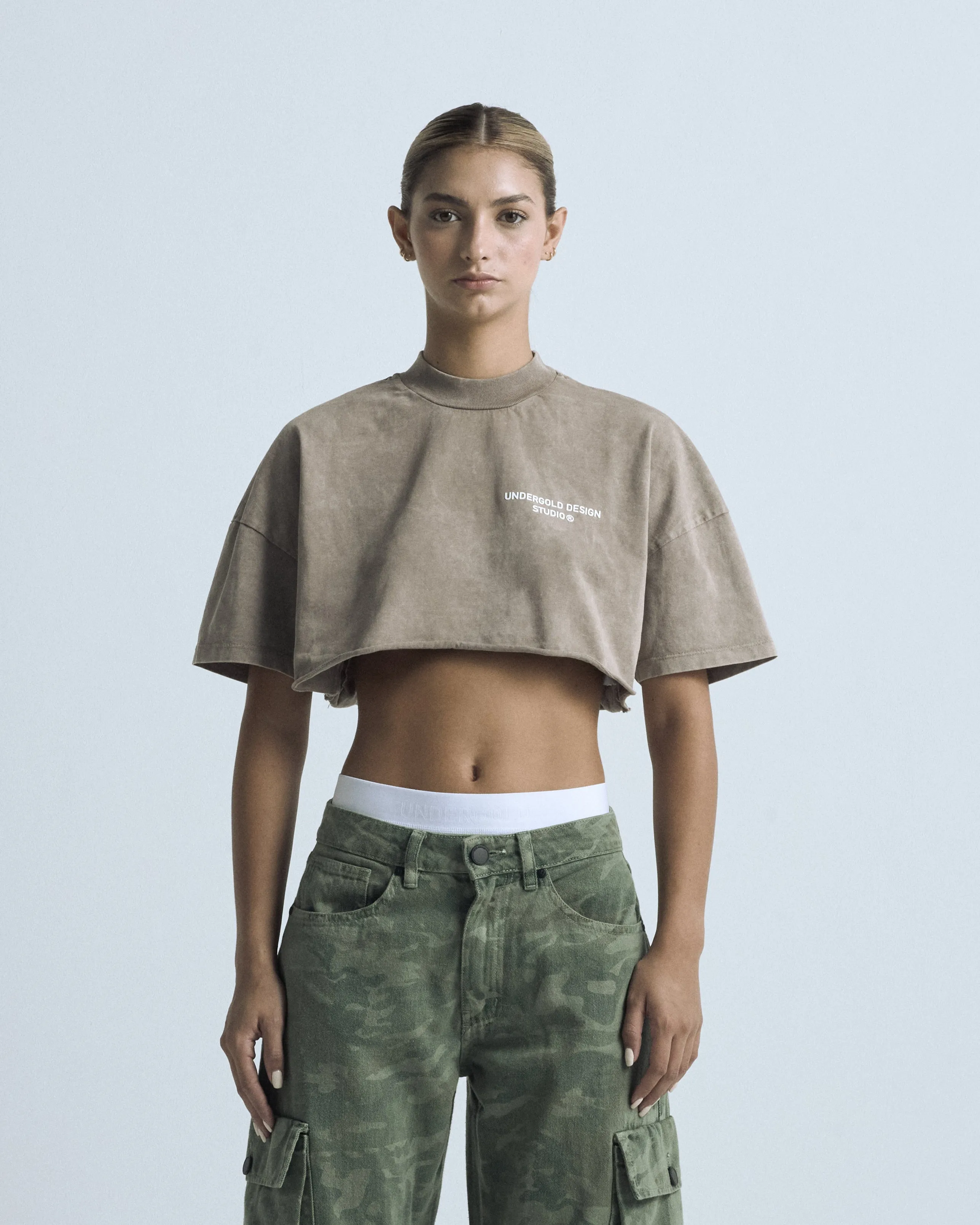 Transfiguration Undergold Design Studio Crop Top Washed Brown