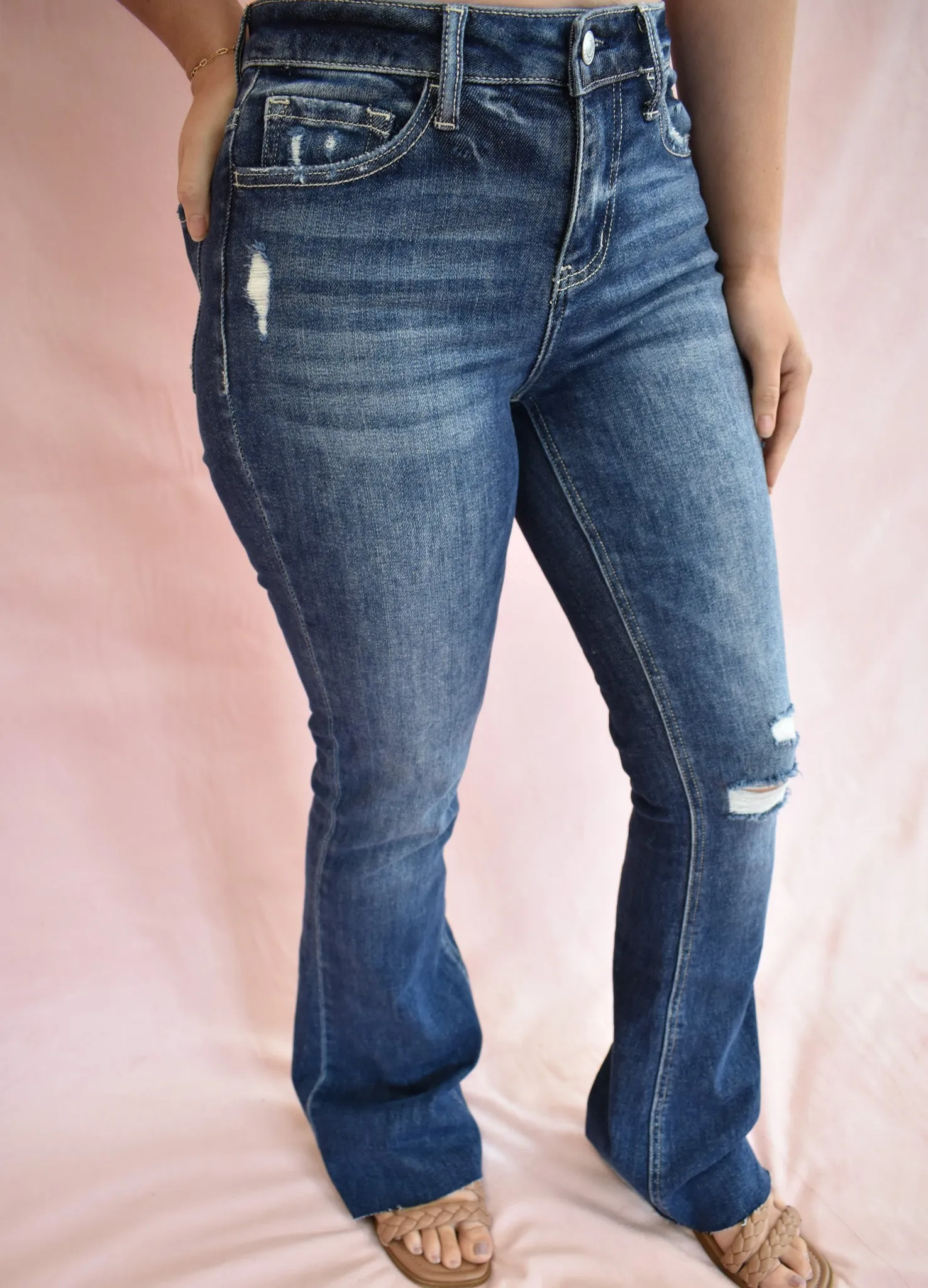 Vervet Dazzle High Rise Flare Jeans