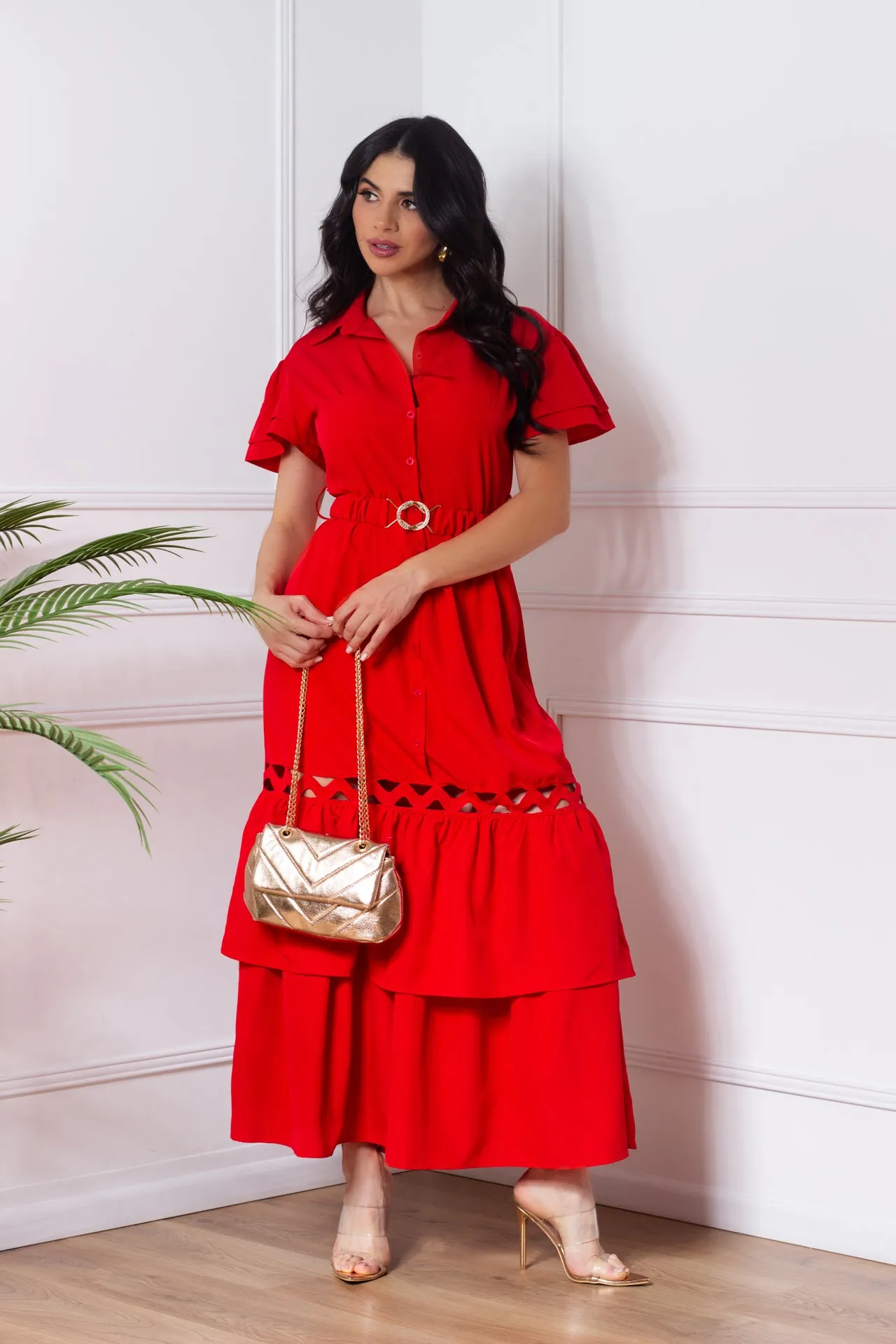 Vestido rojo corte A