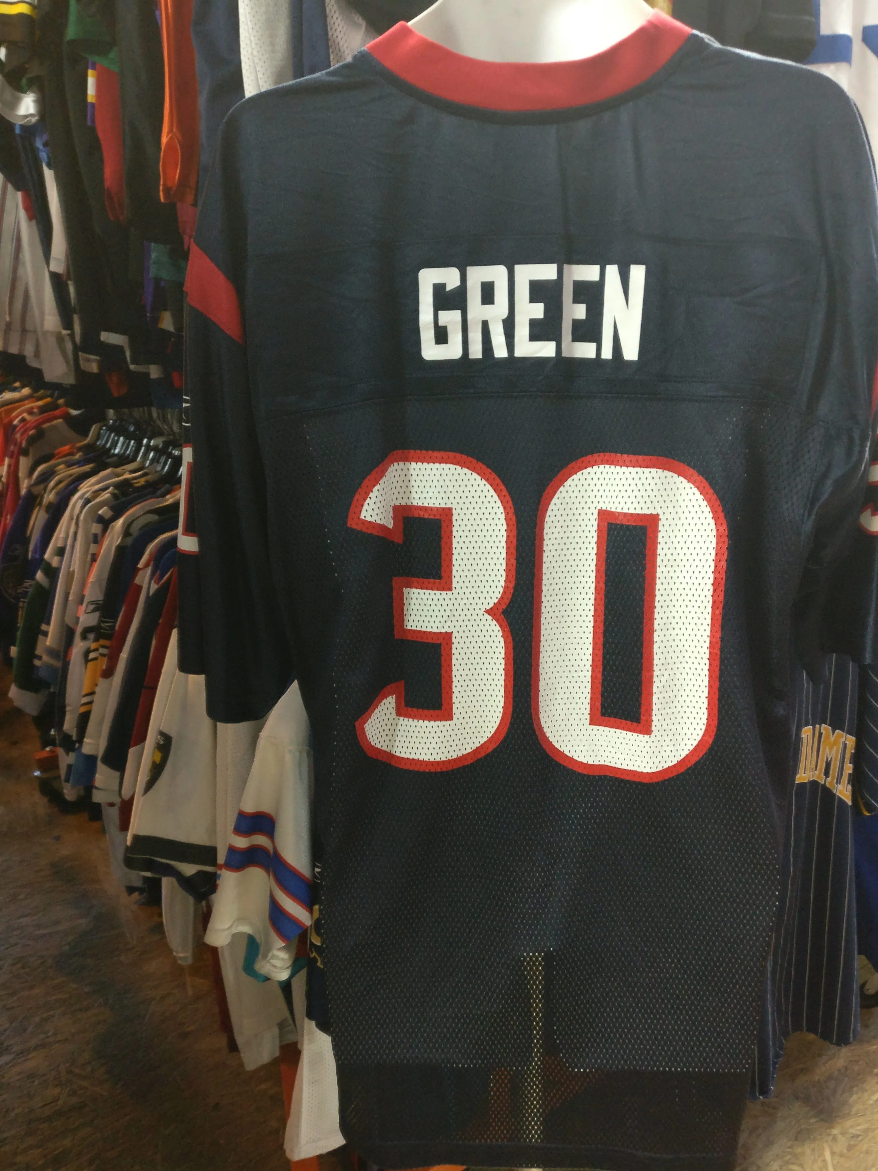 Vintage #30 AHMAN GREEN Houston Texans NFL Reebok Jersey L