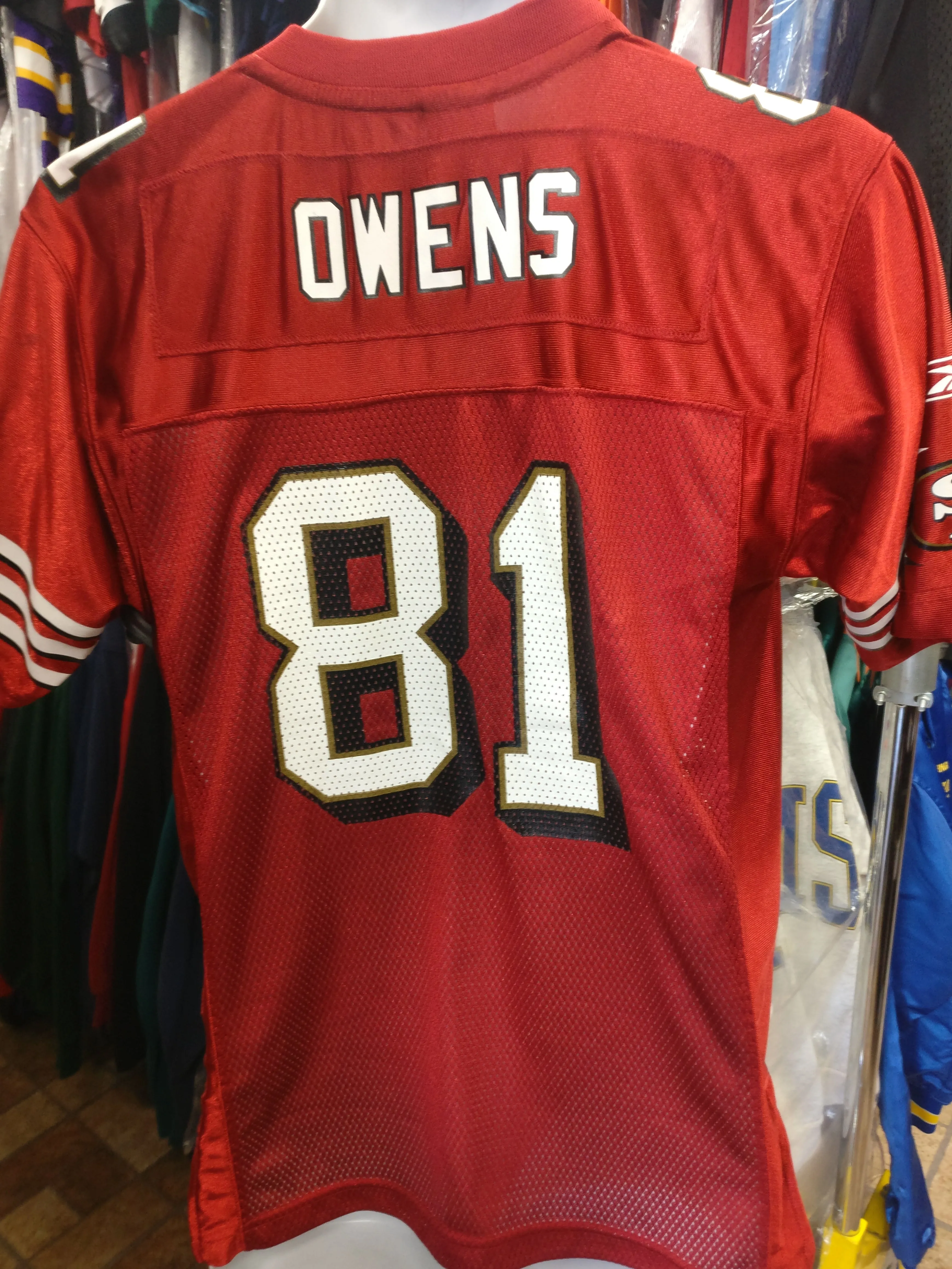 Vintage #81 TERRELL OWENS San Francisco 49ers NFL Reebok Jersey YL